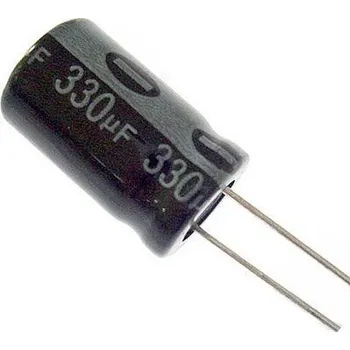 Kondenzátor 330uF/63V 105° 10x18x5mm ELEKTROLYTICKÝ RADIÁLNÍ KONDENZÁTOR