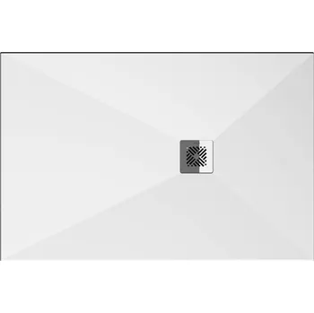Sprchová vanička JIKA Padana - sprchová vanička, obdelníková, litý mramor, vč. nerez krytky sifonu (H214931...0001), Bílá matná se strukturou břidlice (H214931R100001)