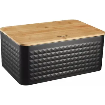 Kuchyňské prkénko DREWNIANY CHLEBAK NA PIECZYWO CZARNY DESKA KRÁJECÍ PRKÉNKO NÁDOBA CHLÉB ROHLÍKY