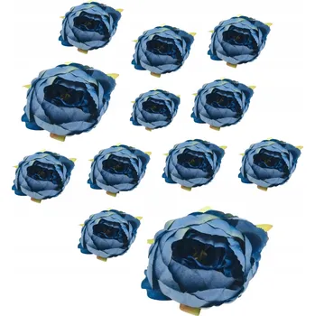 umělá květina Umělé květiny pivoňka modrá hlavička pro výrobu dekorací, věnců 12 Ks