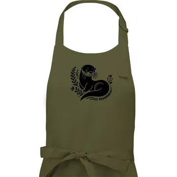 Kuchyňská zástěra Vydra černobílá - Dámská zástěra na vaření - Univerzální velikost ( Khaki )