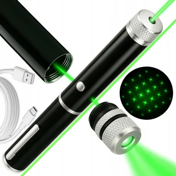 Zelený laserový ukazatel MATISTO 50000 mW s akumulátorem a nástavcem pro hvězdný efekt