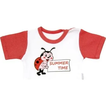 Tričko dětské krátký rukáv - BROUČEK V LÉTĚ bílé s červenou - vel.74