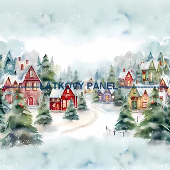 Látkový panel - Zimní městečko - ZIM-82 Velikost: 15x15cm, Materiál: Kočárkovina