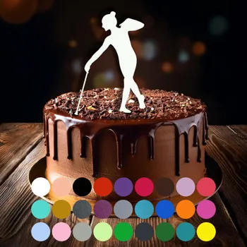 Jedlá dekorace na dort Zápich do dortu - Mažoretka (1) Světle zelená (pastelová)