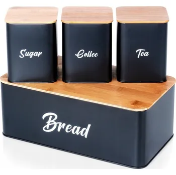 Dóza na potraviny Sada chlebníků Orion , černá kovová