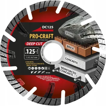 Řezný kotouč Diamantový řezný kotouč Deep Cut Procraft DC125