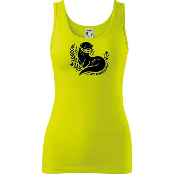 Vydra černobílá - Dámské tílko - XL ( Limetková )