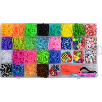kreativní sada PÍSMENKA + PŘÍVĚSKY KREATIVNÍ SADA GUMIČKY PRO VÝROBU NÁRAMKŮ