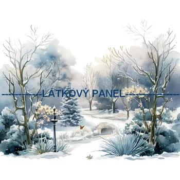 Látkový panel - Zimní krajinka - ZIM-56 Velikost: 25x25cm, Materiál: Kočárkovina