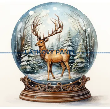 Látkový panel - Zimní těžítko - ZIM-77 Velikost: 30x30cm, Materiál: Bavlna