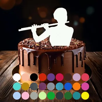 Jedlá dekorace na dort Zápich do dortu - Flétna (1) Máta (pastelová)