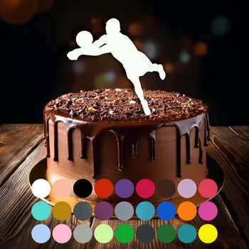 Jedlá dekorace na dort Zápich do dortu - Volejbal-chlapec (1) Hnědá