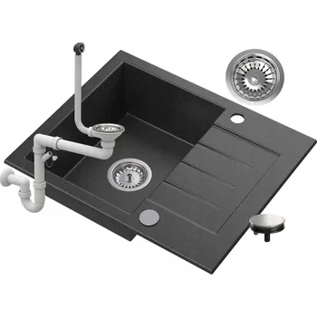 Granitový dřez Jednokomorový granitový dřez Granitan TINOS černý