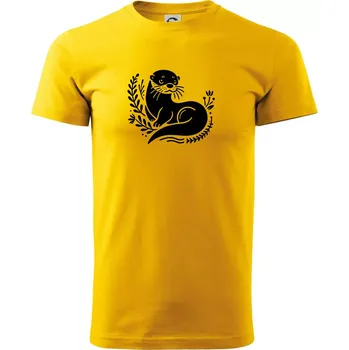 Pánské tričko Vydra černobílá - Triko extra velké (5-8XL) - 6XL ( Žlutá )