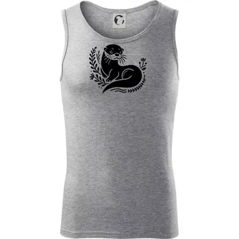 Vydra černobílá - Tílko pánské Core - L ( Tmavě šedý melír )