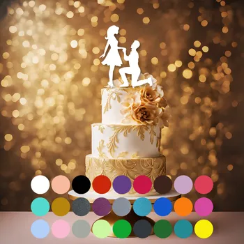 Svatební dekorace Svatební zápich do dortu – novomanželé (06)