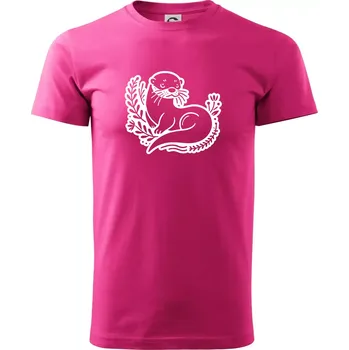 Pánská móda Vydra černobílá - Klasické pánské triko vyšší gramáže - M ( Purpurová )