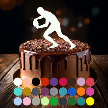 Jedlá dekorace na dort Zápich do dortu - Stolní tenis-chlapec (1) Světle zelená