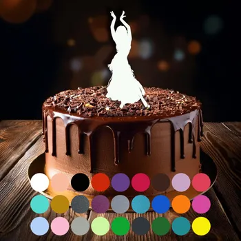 Jedlá dekorace na dort Zápich do dortu - Břišní tanec (1) Světle zelená (pastelová)