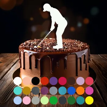 Jedlá dekorace na dort Zápich do dortu - Golf (1) Šedá