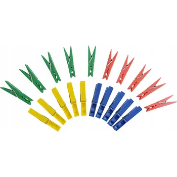 Kolíček na prádlo KOLÍČKY SPONKY NA PRÁDLO 20 KS VÍCEBAREVNÉ KLASICKÉ PEVNÉ