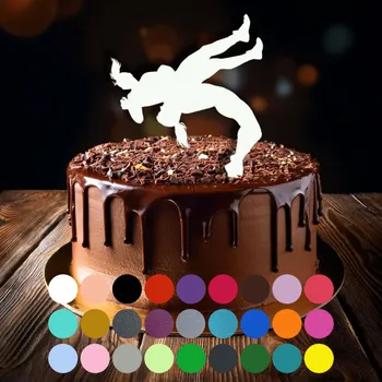 Jedlá dekorace na dort Zápich do dortu - Wrestling-dívky (3) Černá