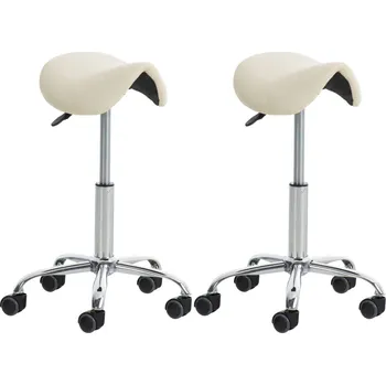 Nábytek do ordinace OMAXI Sada 2 pracovních stoliček Reno v imitaci kůže 328504