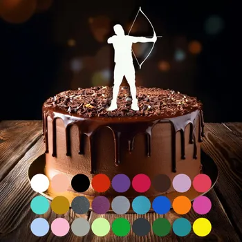 Jedlá dekorace na dort Zápich do dortu - Lukostřelba (1) Levandulová (pastelová)