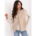 Světle béžová dámská pletená vesta s kapsami IT-KZ-FL9622.29P-light beige Velikost: ONE SIZE