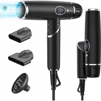 Fén Slopehill fén na vlasy 2000W skládací LCD 110 000 RPM ionizační difuzér