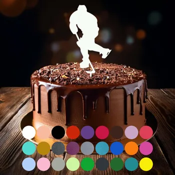 Jedlá dekorace na dort Zápich do dortu - Hokej (1) Šedá