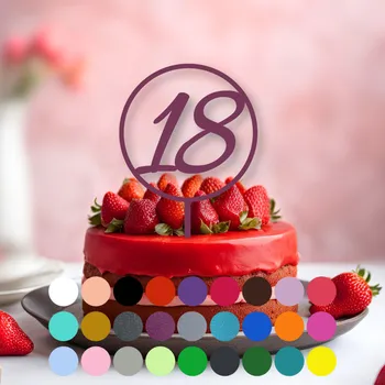 Jedlá dekorace na dort Zápich do dortu kulatý – číslice 18