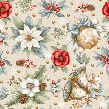 Vánoční dekorace VÁNOČNÍ 048 Dekorační vánoční látka, šířka 140 Cm, barva 001