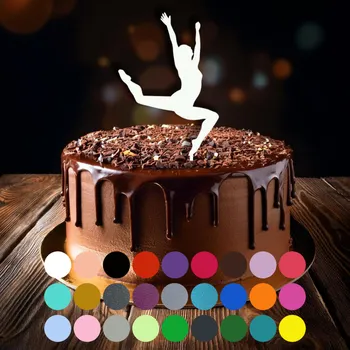 Jedlá dekorace na dort Zápich do dortu - Aerobik (2) Tmavě zelená