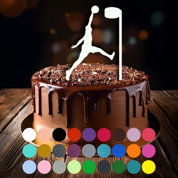 Jedlá dekorace na dort Zápich do dortu - Korfbal (1) Purpurová (metalická)