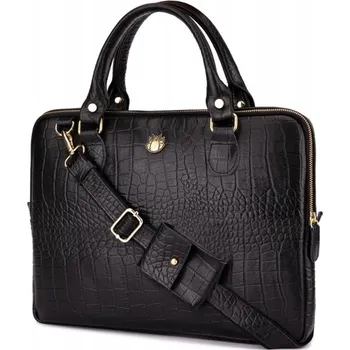 Taška na notebook 13,3'' kožená SOLIER černá FL26 Alcamo