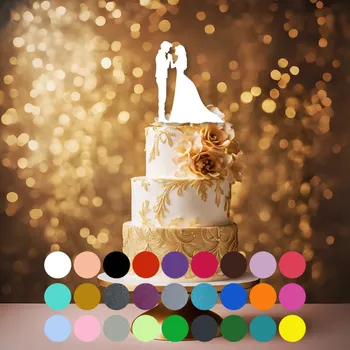 Svatební dekorace Svatební zápich do dortu – novomanželé (02)