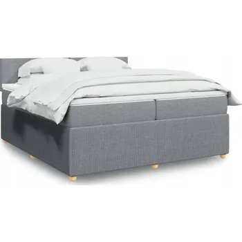 Postel Čalouněná dvoulůžková postel VidaXL 200x200 cm, odstíny šedé