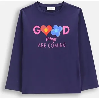 Dětské tričko s dlouhým rukávem Coccodrillo tmavomodrá barva, EVERYDAY GIRL A ZC5143104VGA 59X, vel. 122