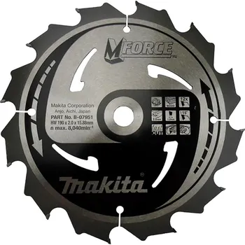 Zahradní technika Makita kotouč pilový dřevo MFORCE 190x2x15.88mm 12Z STOP