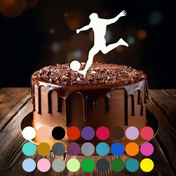 Jedlá dekorace na dort Zápich do dortu - Fotbal-chlapec (2) Oranžová