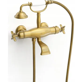 Vodovodní baterie Nástěnná vanová baterie TRES Monoclasic zlatá