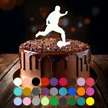 Jedlá dekorace na dort Zápich do dortu - Fotbal-chlapec (1) Bílá