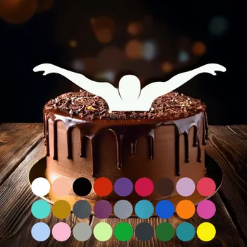 Jedlá dekorace na dort Zápich do dortu - Plavání (2) Žlutá