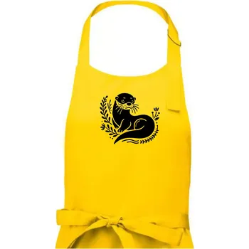 Kuchyňská zástěra Vydra černobílá - Pánská zástěra na vaření - Univerzální velikost ( Žlutá )