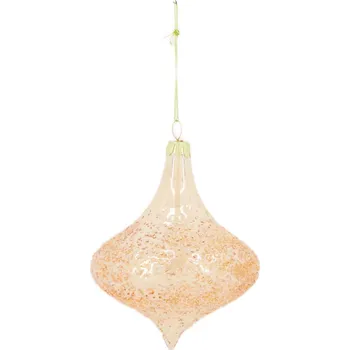 Vánoční ozdoba Skleněná vánoční koule čamrda hnědá mix 10x12cm