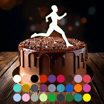 Jedlá dekorace na dort Zápich do dortu - Běh-chlapec (1) Růžová