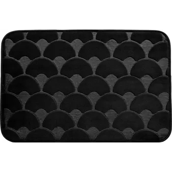 Koupelnová předložka PROTISKLUZOVÁ měkká KOUPELNOVÁ PŘEDLOŽKA kobereček 40x60 cm ŠUPINY ČERNÁ