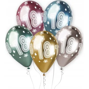 Balónek Id_5260 5x BALÓNKY LESKLÉ CHROMOVÉ CHROMOVANÉ 18 MIX BAREV OSMNÁCTKA